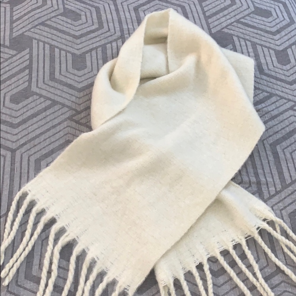 Fluffy White Scarf